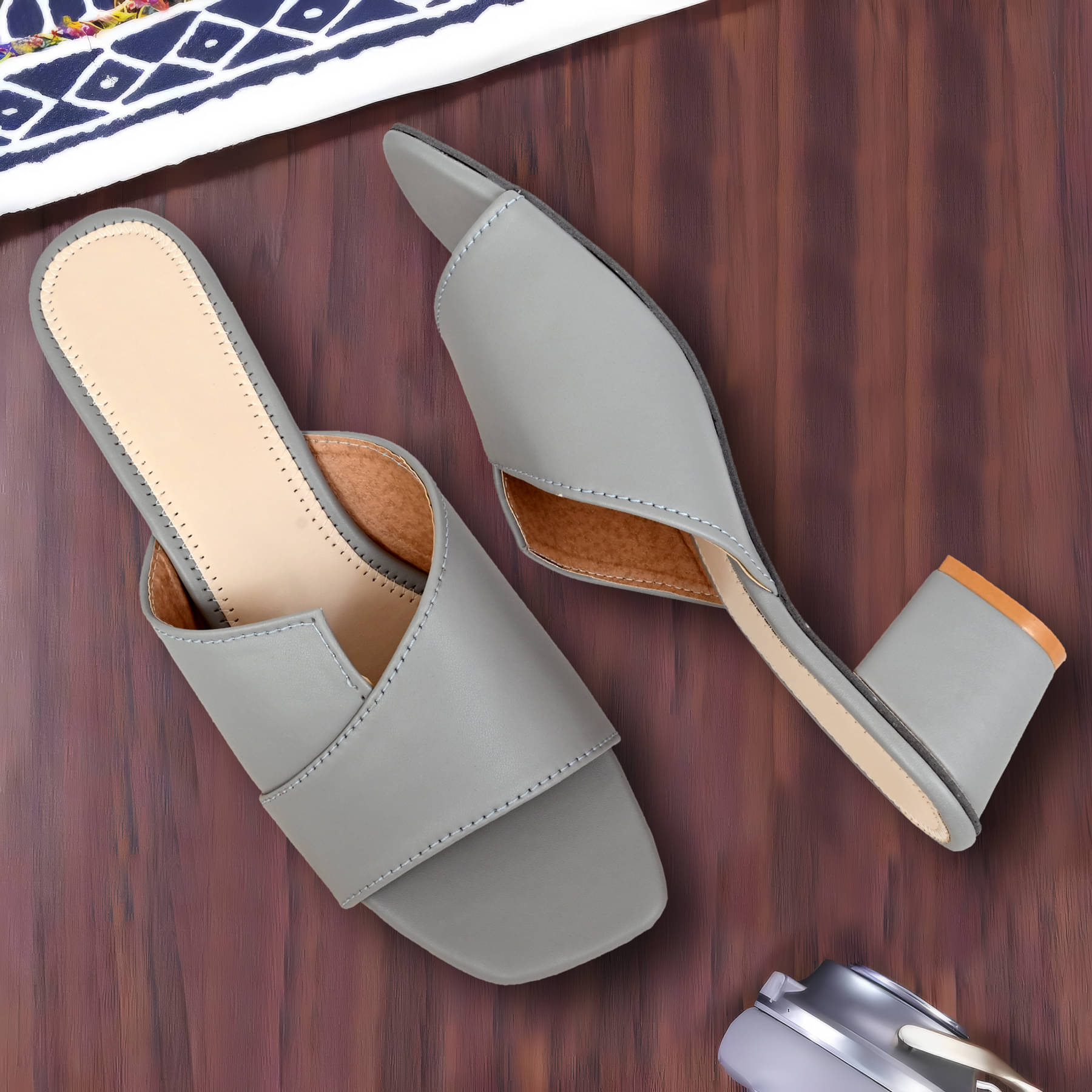     			Altek Gray Women's Slip On Heels