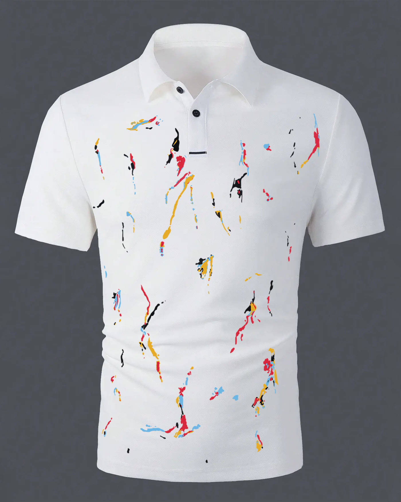     			ENITOR Men Cotton Blend Regular Fit Printed Polo T Shirt ( White )