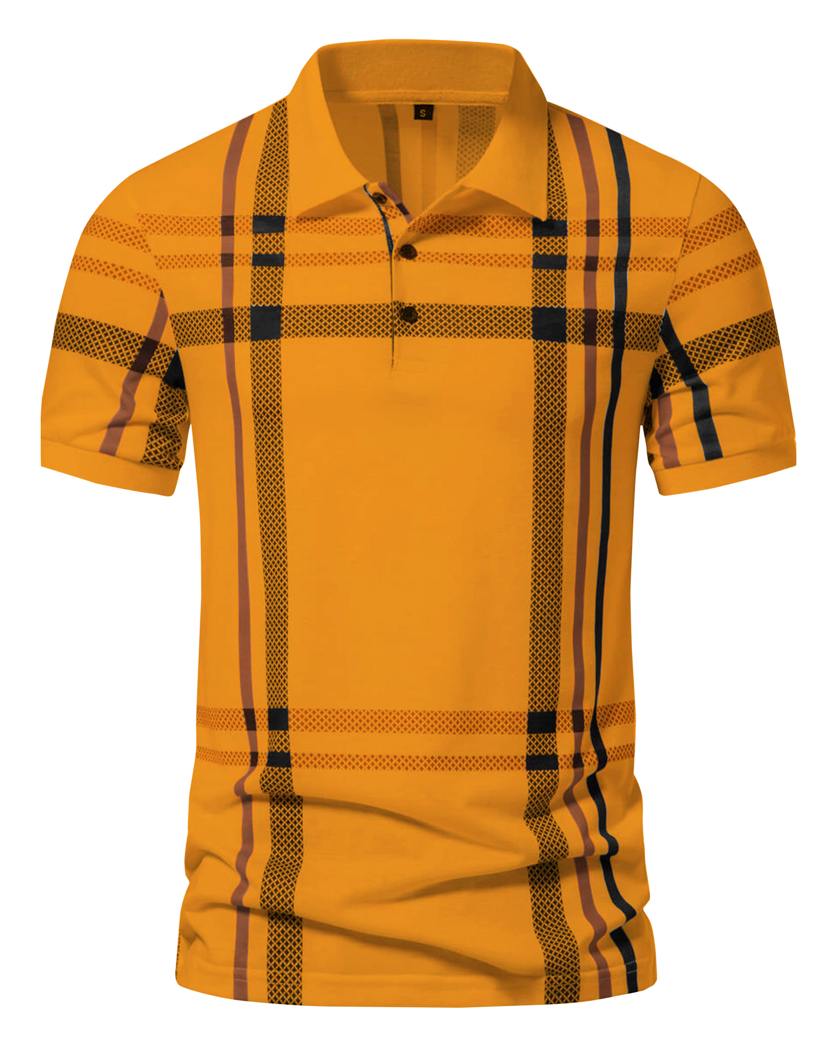 ENITOR Men Cotton Blend Regular Fit Printed Polo T Shirt ( Mustard ) ENITOR Men Cotton Blend Regular Fit Printed Polo T Shirt ( Mustard )