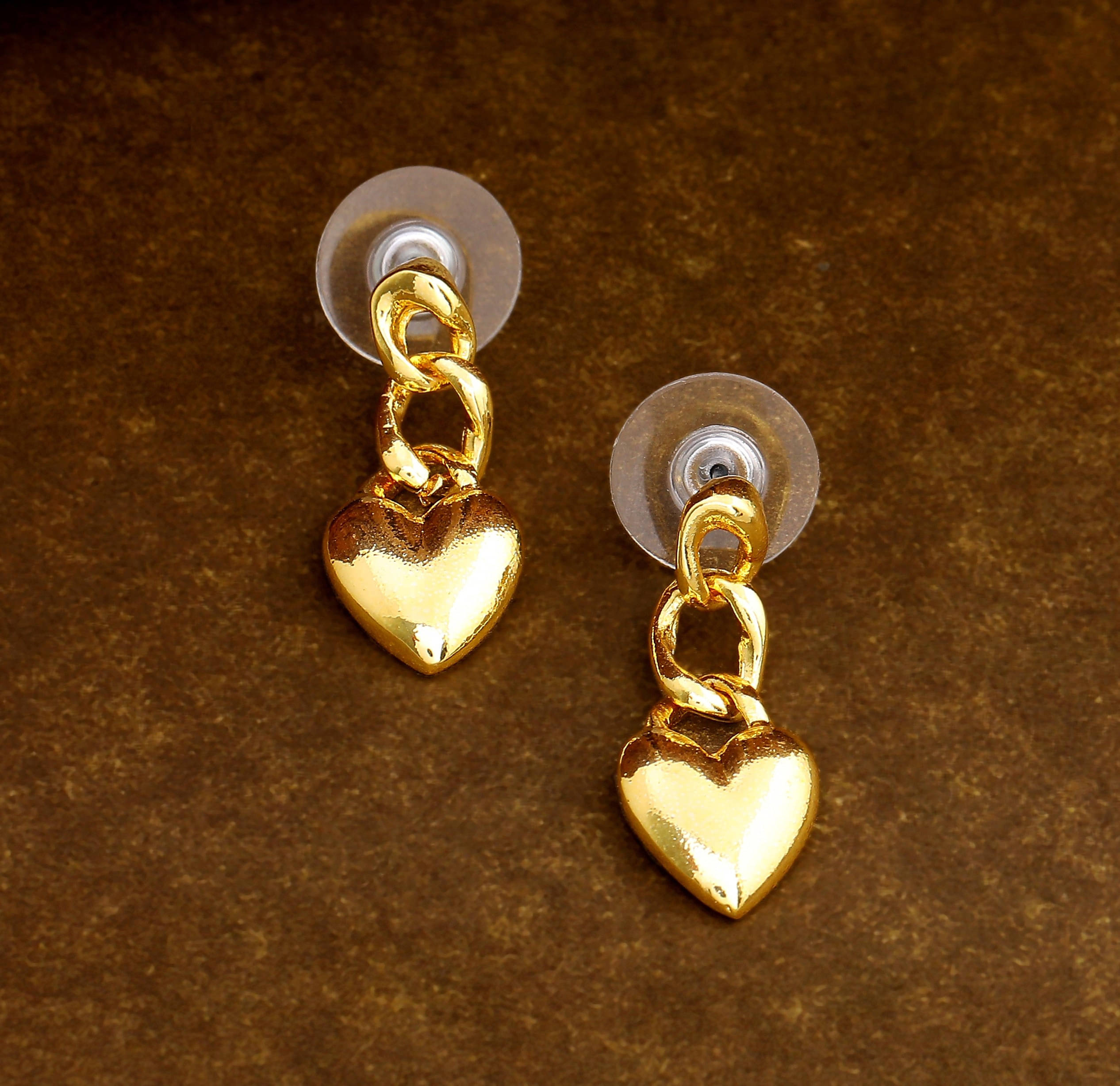     			Estele Golden Danglers Earrings ( Pack of 1 )