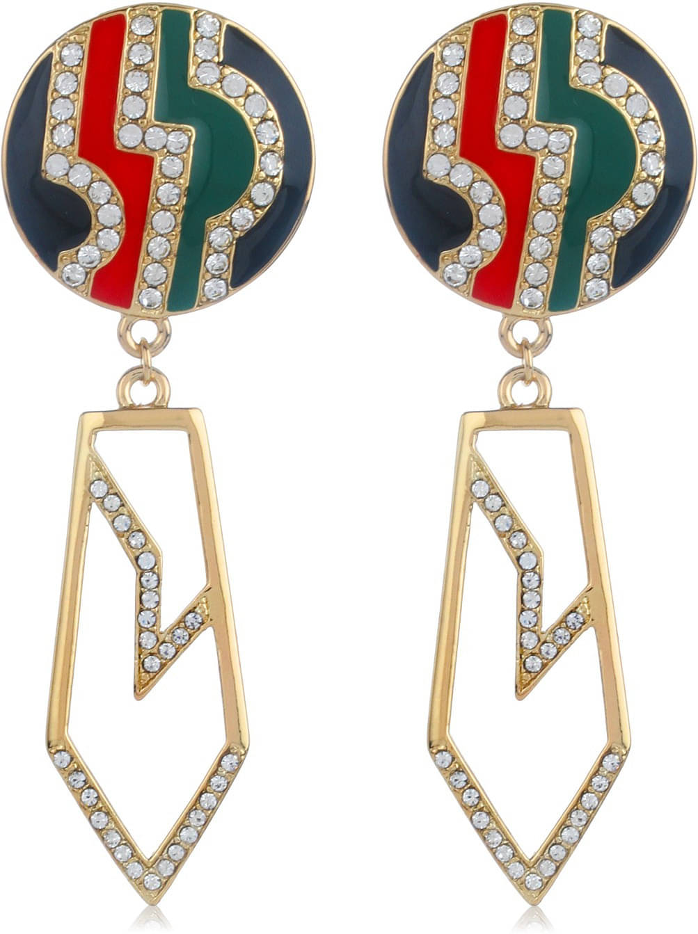     			Estele Golden Danglers Earrings ( Pack of 1 )