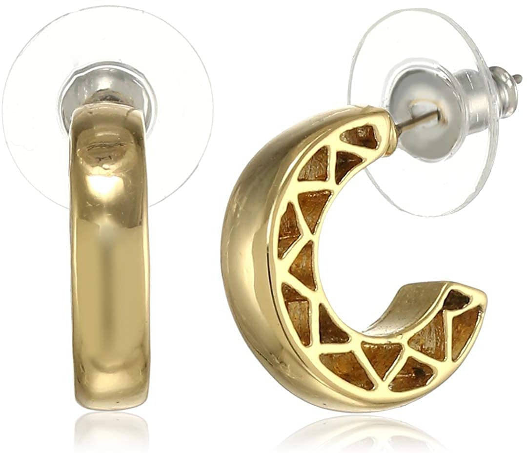     			Estele Golden Hoops Earrings ( Pack of 1 )