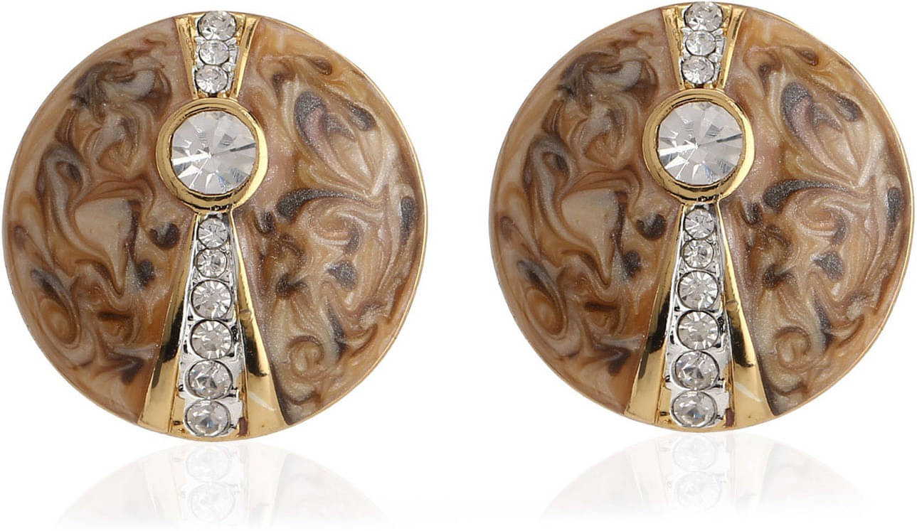     			Estele Golden Stud Earrings ( Pack of 1 )