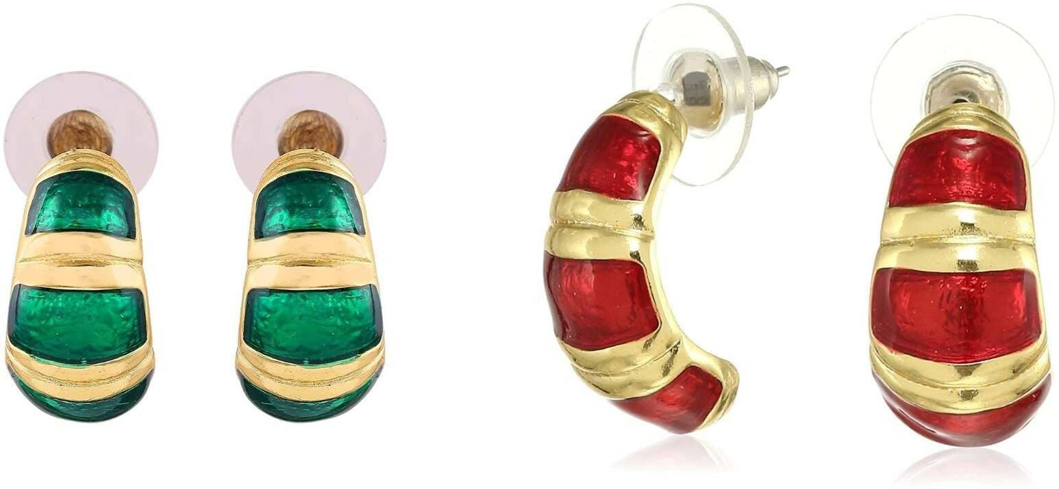     			Estele Multi Color Hoops Earrings ( Pack of 1 )