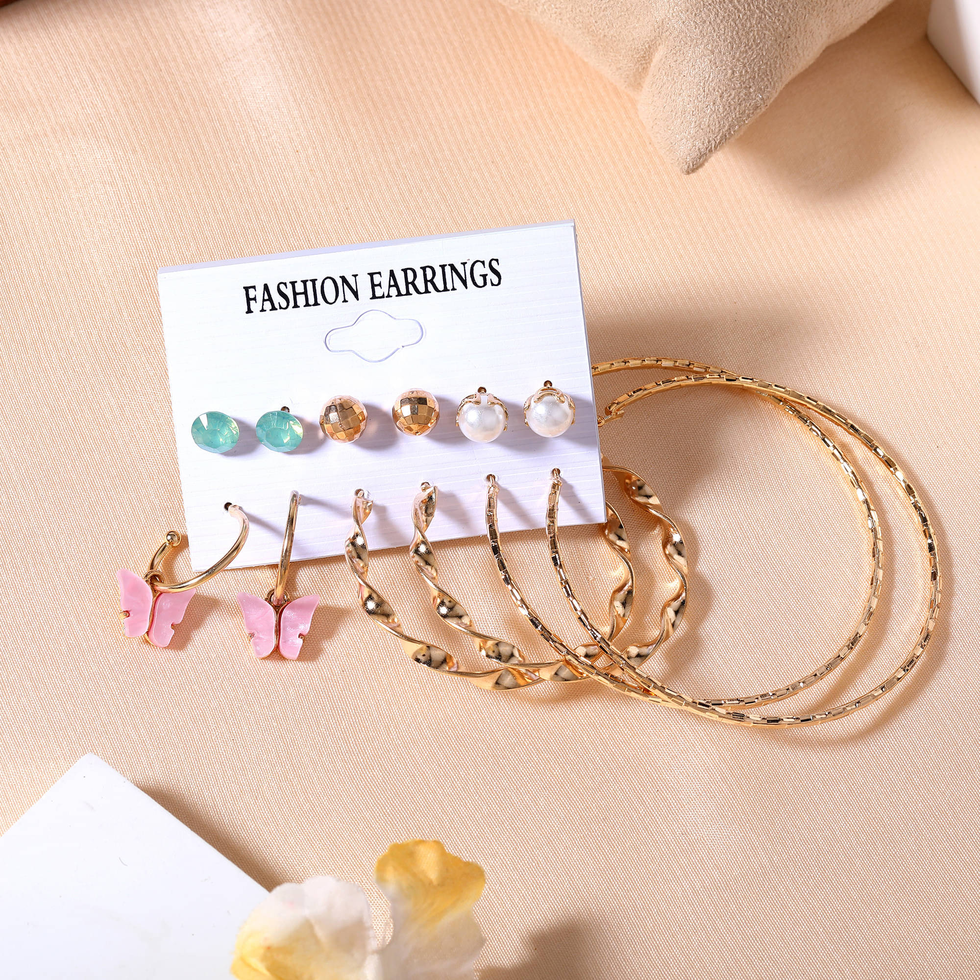     			Estele Multi Color Hoops Earrings ( Pack of 6 )