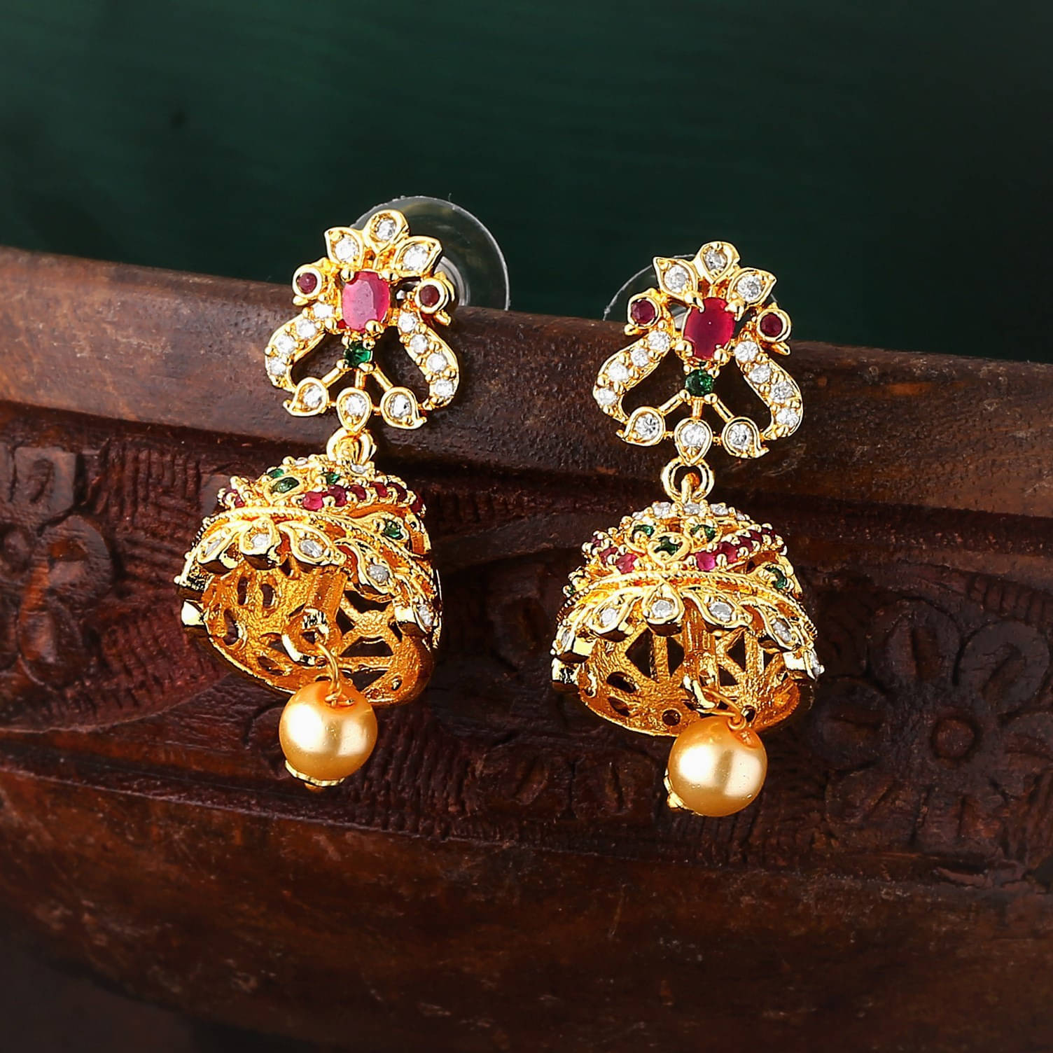     			Estele Multi Color Jhumki Earrings ( Pack of 1 )