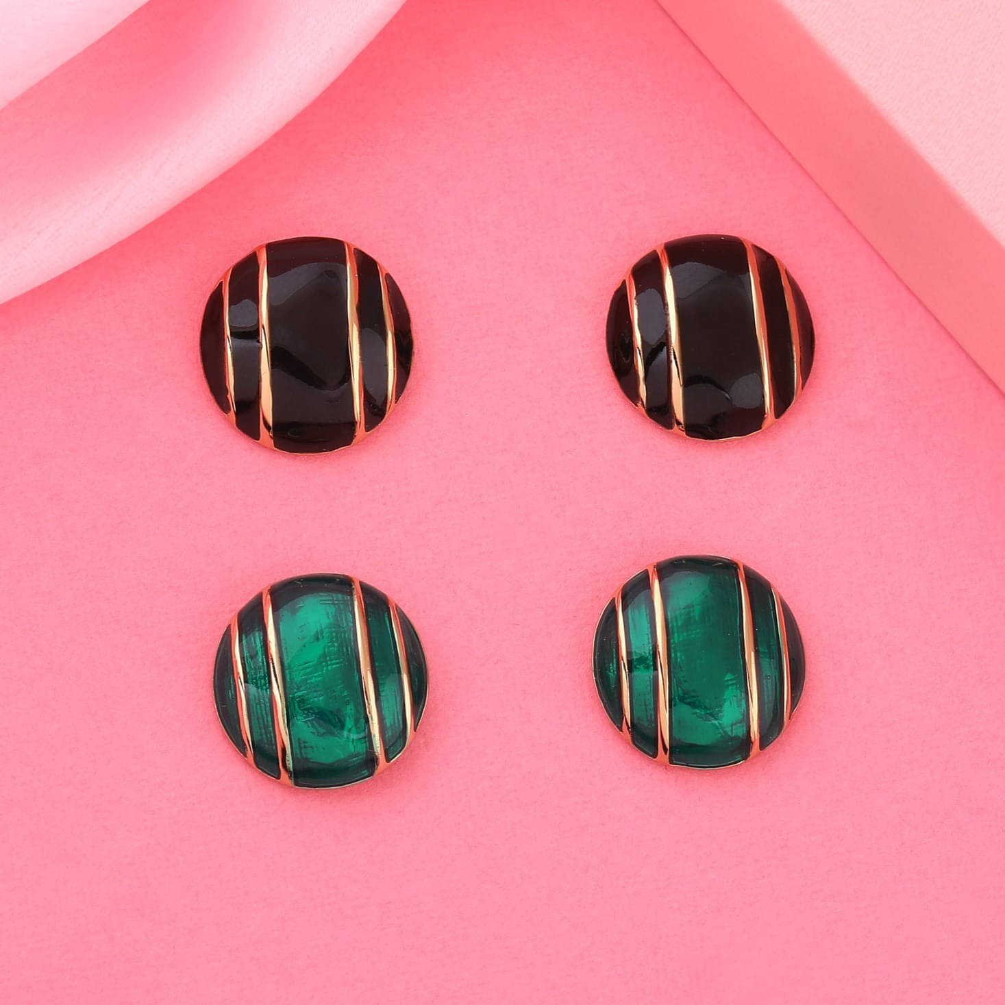     			Estele Multi Color Stud Earrings ( Pack of 2 )