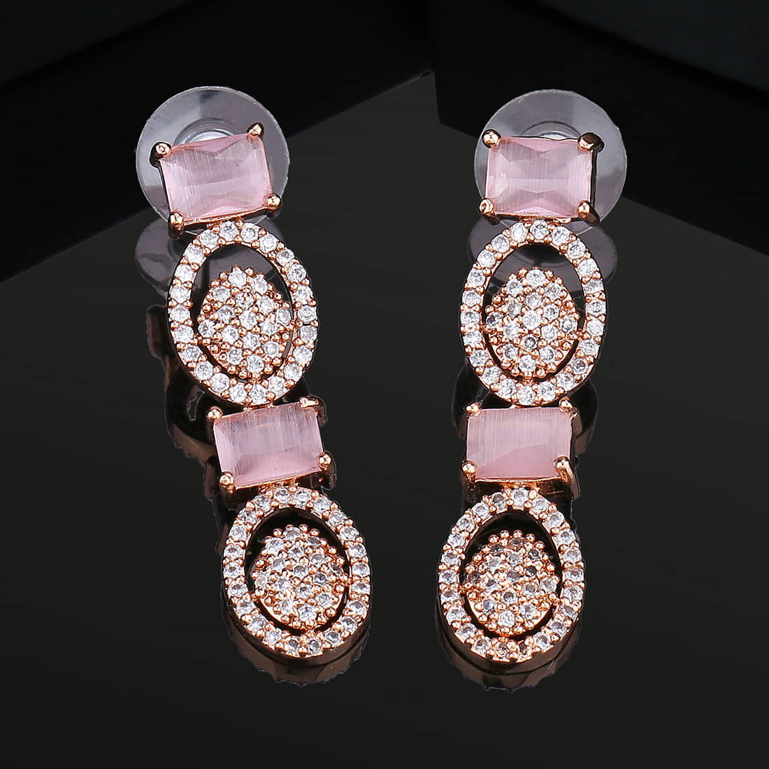     			Estele Pink Danglers Earrings ( Pack of 1 )