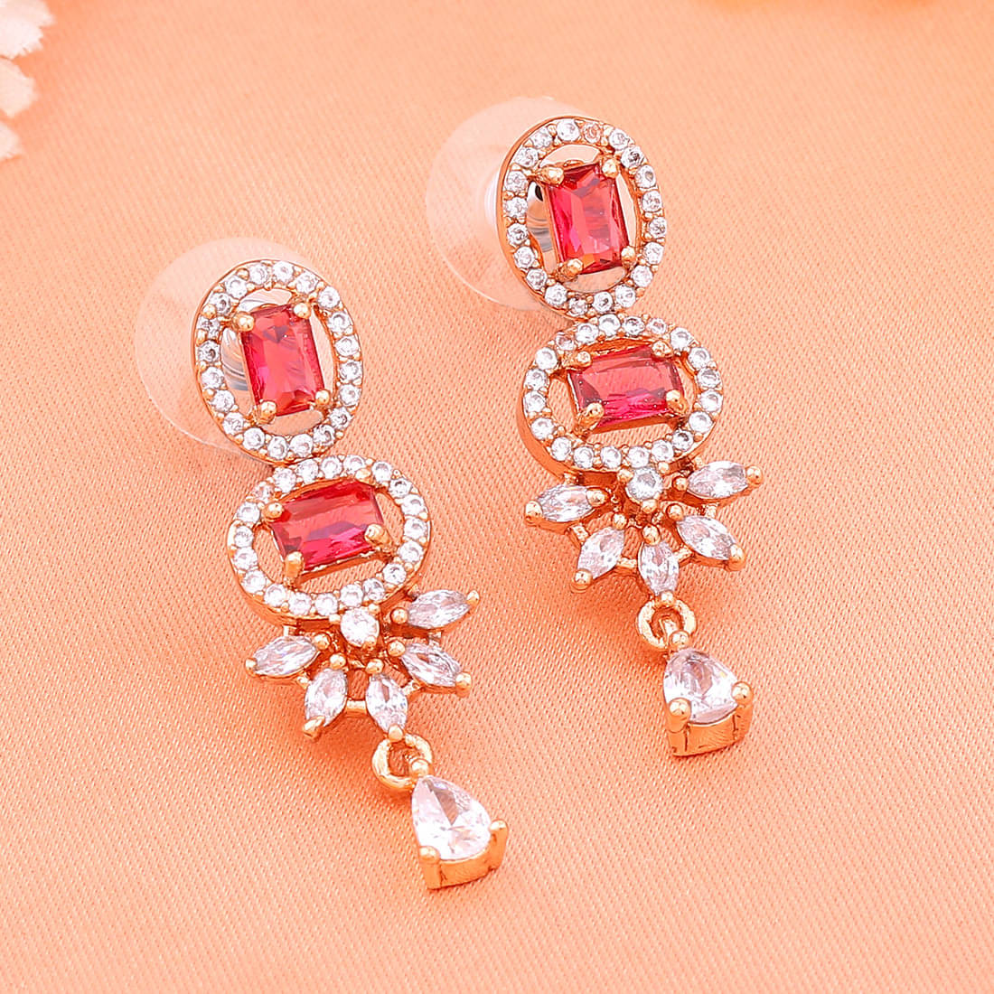     			Estele Pink Danglers Earrings ( Pack of 1 )