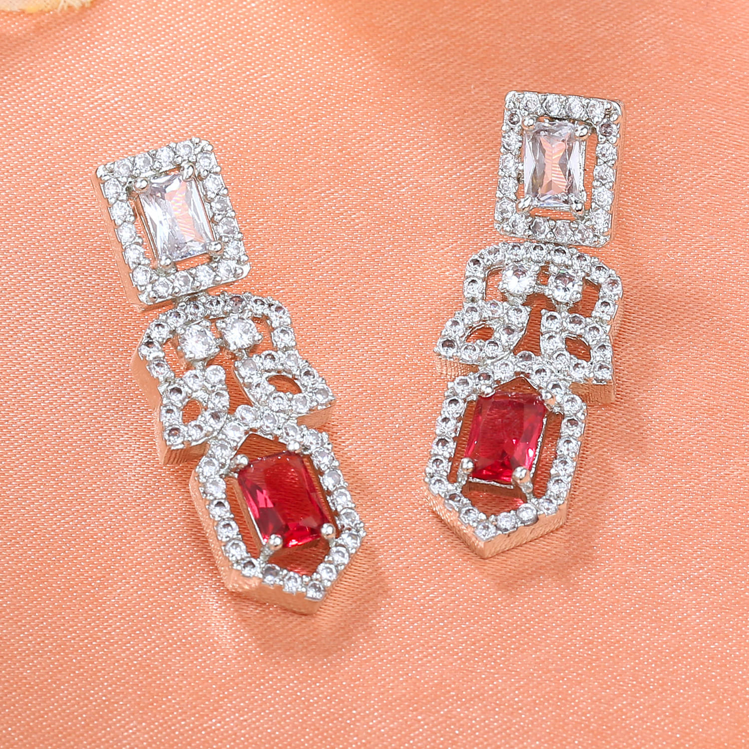     			Estele Pink Danglers Earrings ( Pack of 1 )