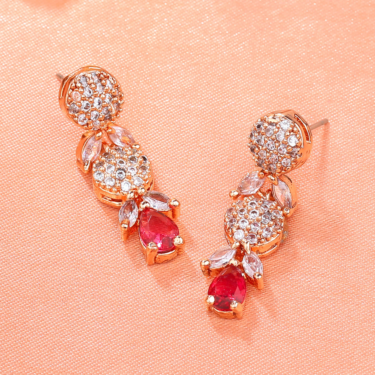     			Estele Pink Danglers Earrings ( Pack of 1 )