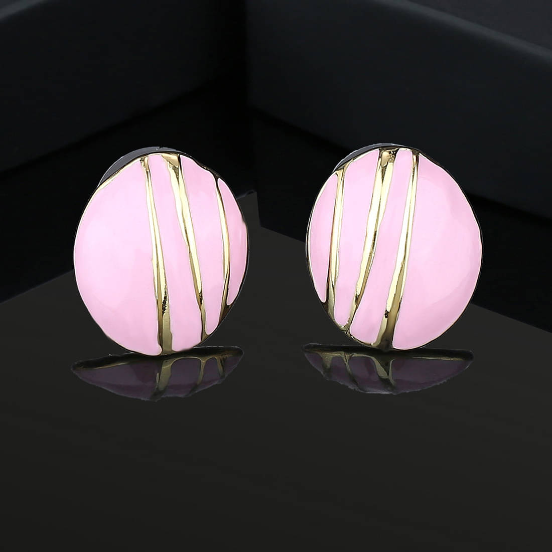     			Estele Pink Stud Earrings ( Pack of 1 )
