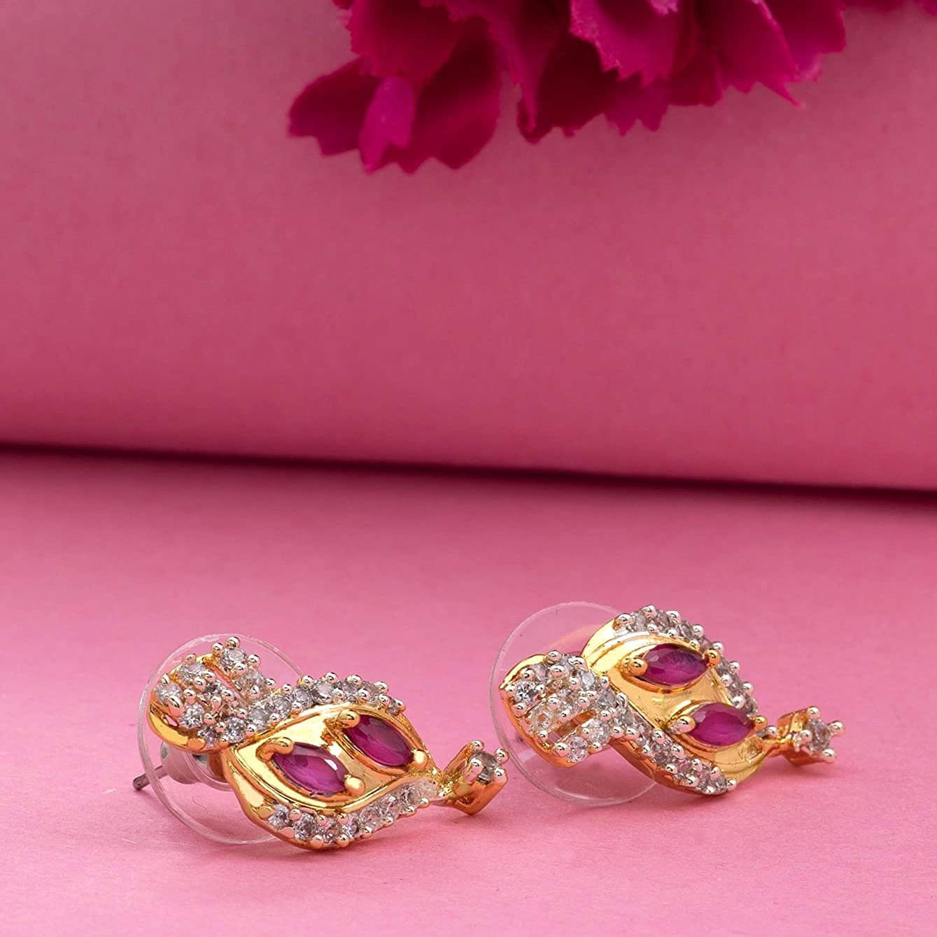    			Estele Purple Stud Earrings ( Pack of 1 )