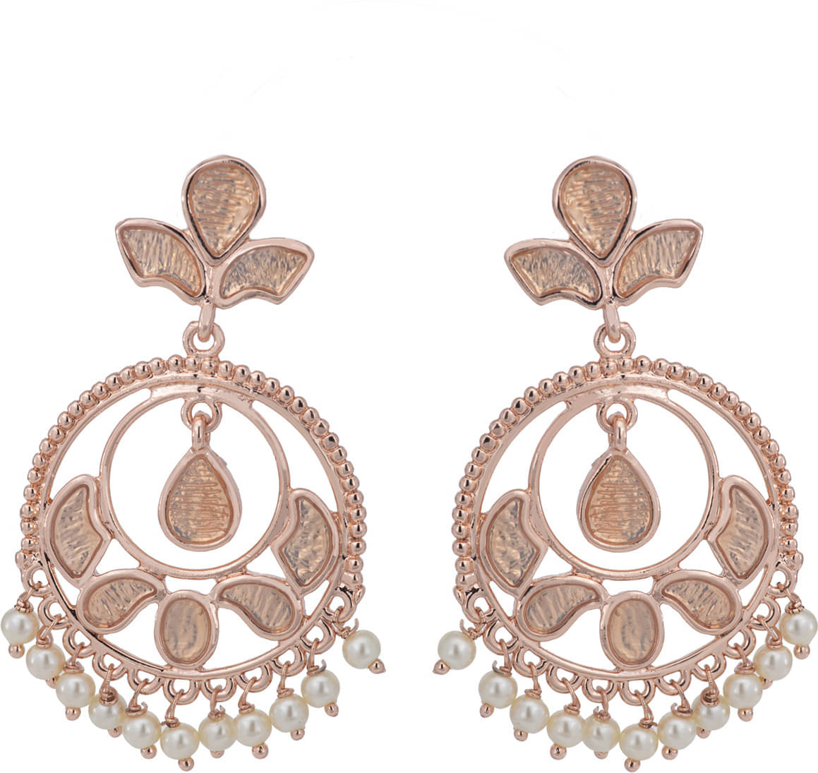     			Estele White Chandbalis Earrings ( Pack of 1 )