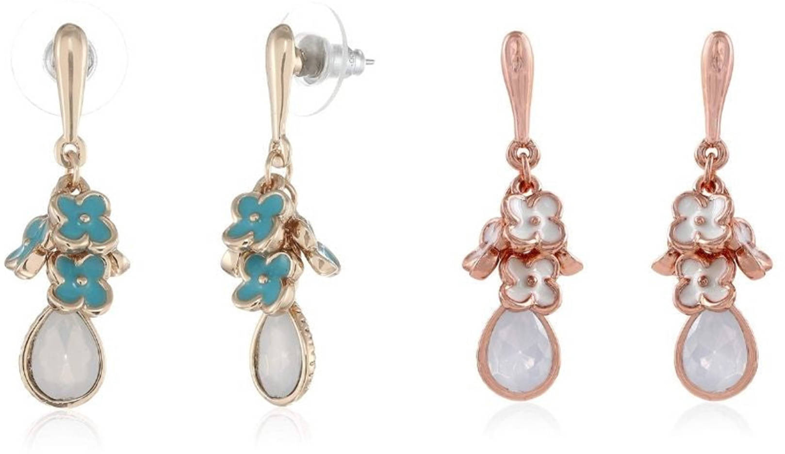     			Estele White Danglers Earrings ( Pack of 1 )