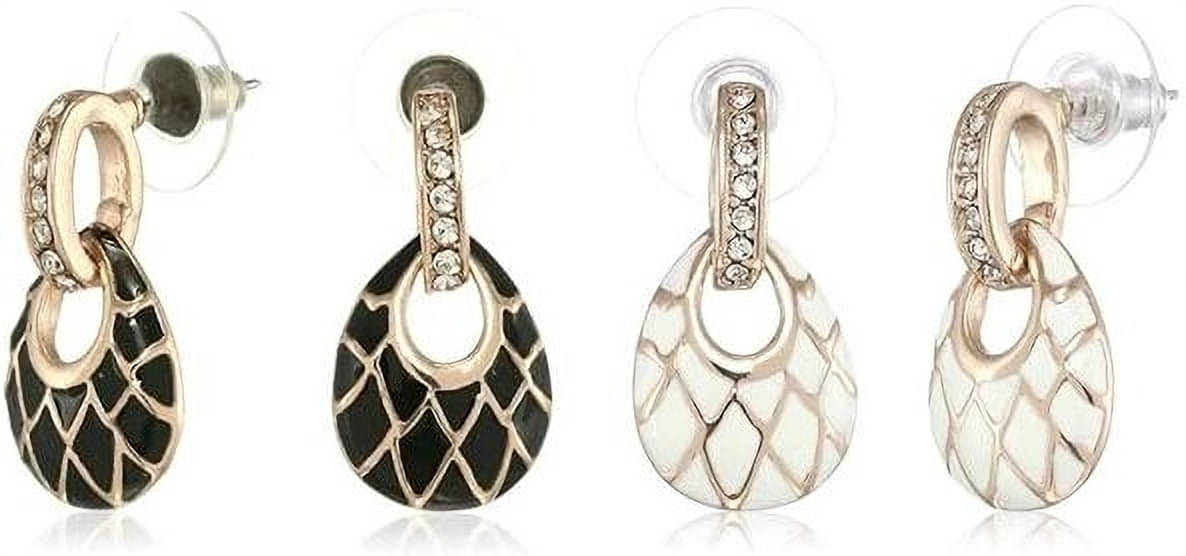     			Estele White Danglers Earrings ( Pack of 1 )