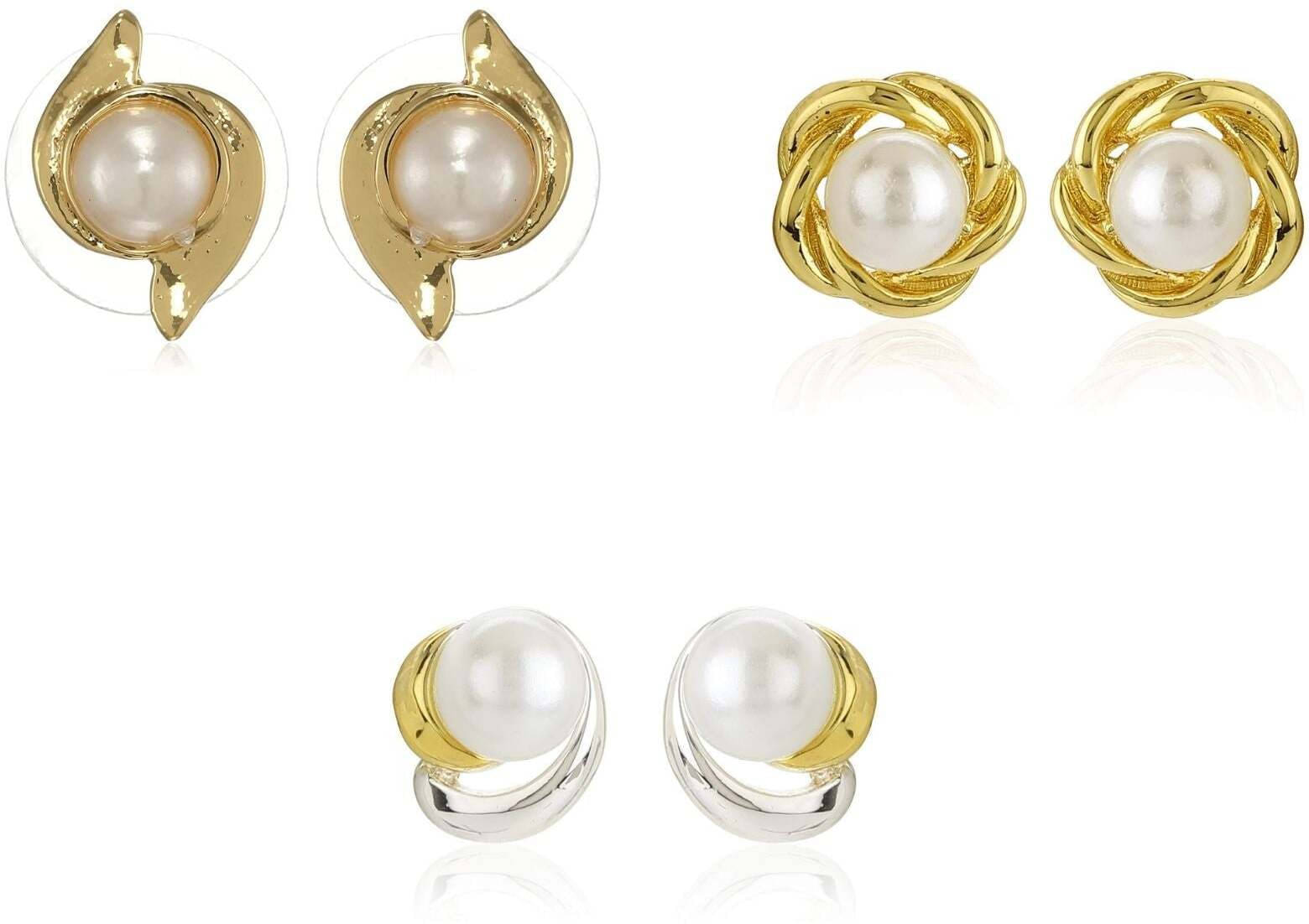     			Estele White Stud Earrings ( Pack of 1 )