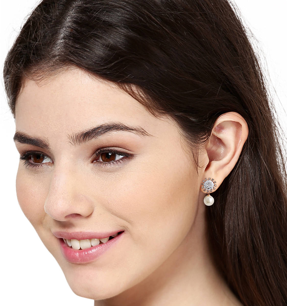    			Estele White Stud Earrings ( Pack of 1 )