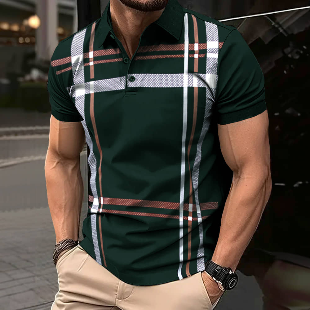 Eyebogler Men Cotton Blend Regular Fit Checks T-Shirt ( Green )