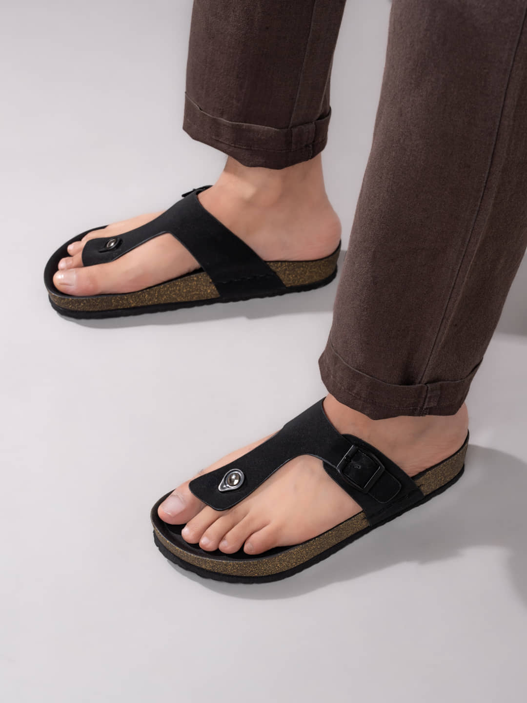 Fentacia Black Men's Thong Flip Flop