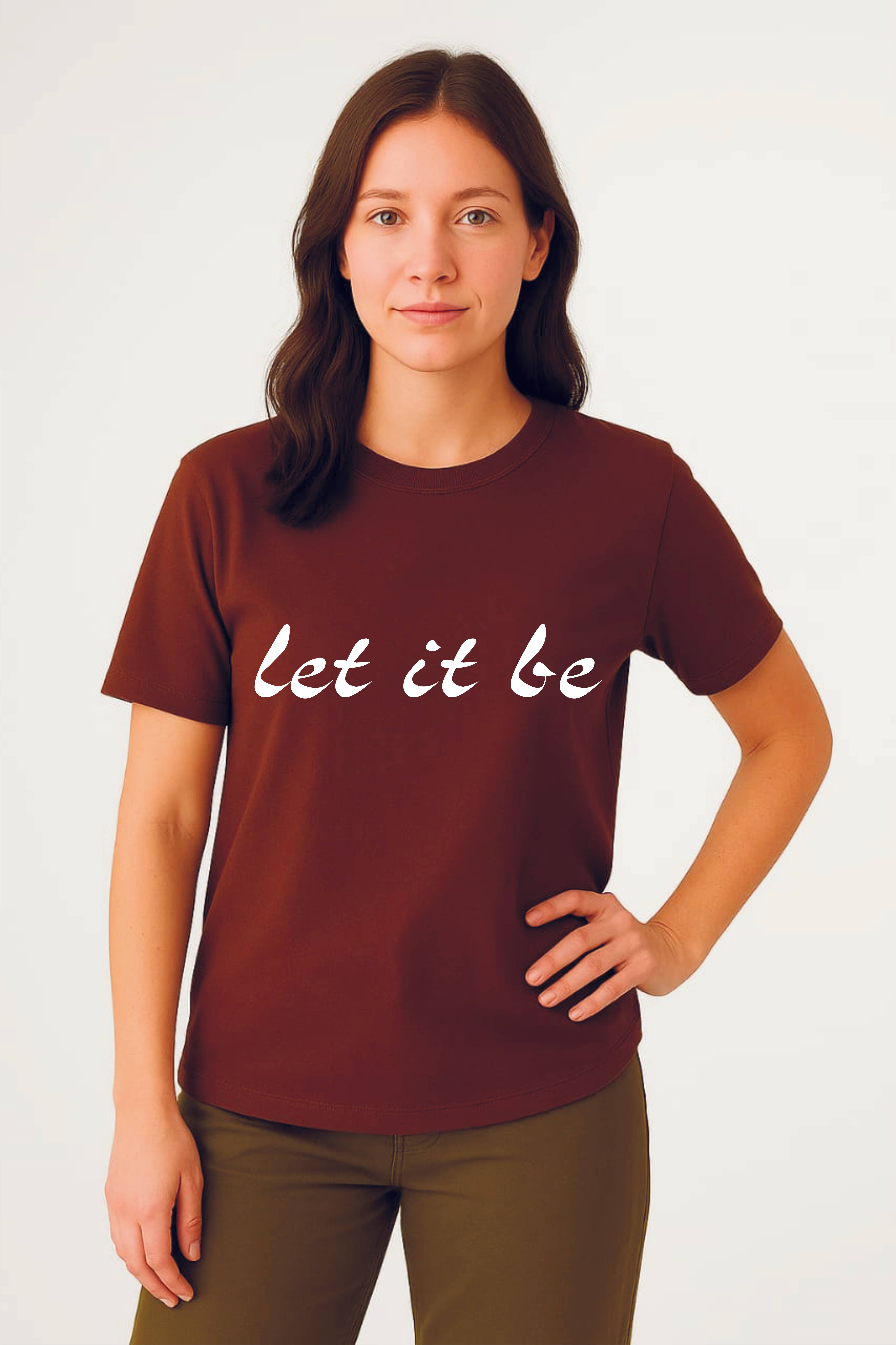 GARYNOY Women Cotton Blend Printed Oversized Round Neck T-Shirt ( Brown ) GARYNOY Women Cotton Blend Printed Oversized Round Neck T-Shirt ( Brown )