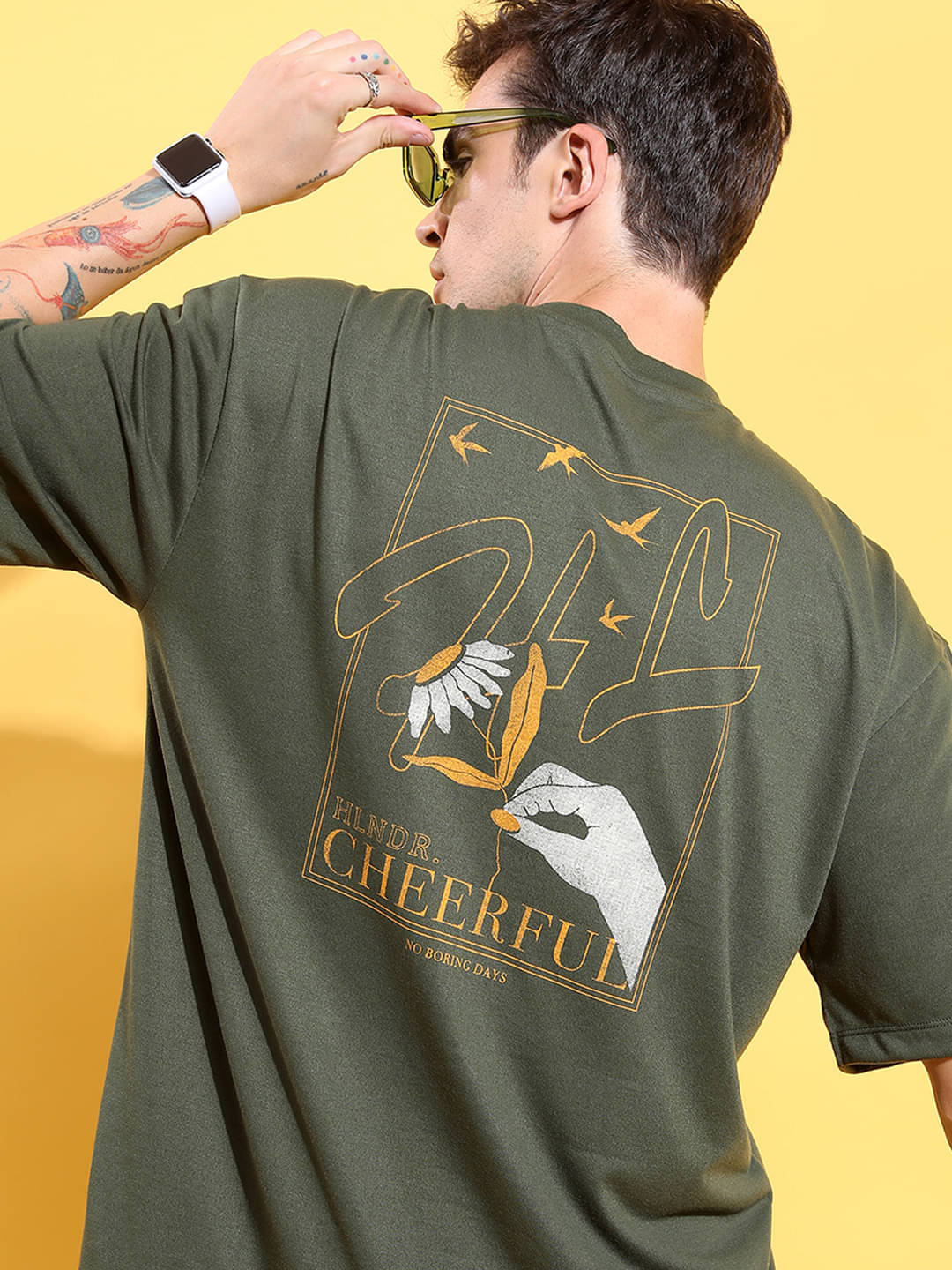 Highlander Men Polyester Oversized Fit Printed T-Shirt ( Olive ) Highlander Men Polyester Oversized Fit Printed T-Shirt ( Olive )