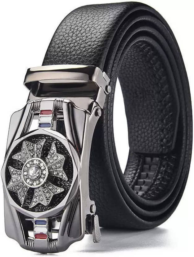     			JDL - Black PU Men's Casual Belt ( Pack of 1 )