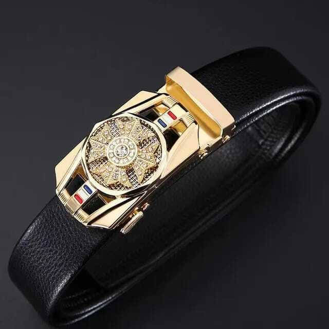     			JDL - Gold PU Men's Casual Belt ( Pack of 1 )