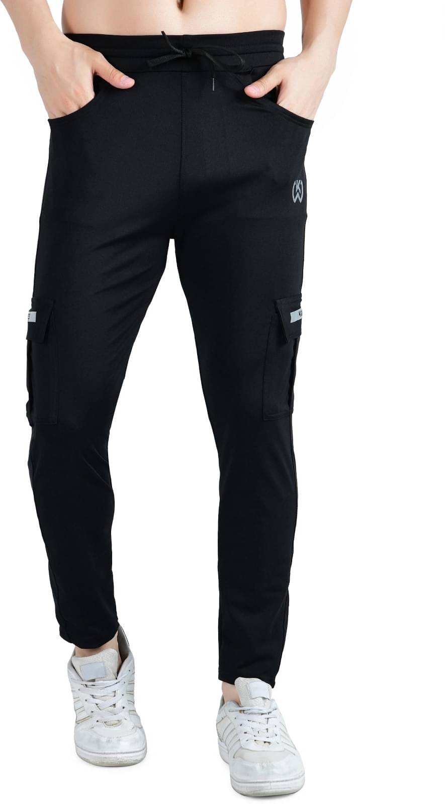     			KWINGS Black Lycra Men's Trackpants ( Pack of 1 )