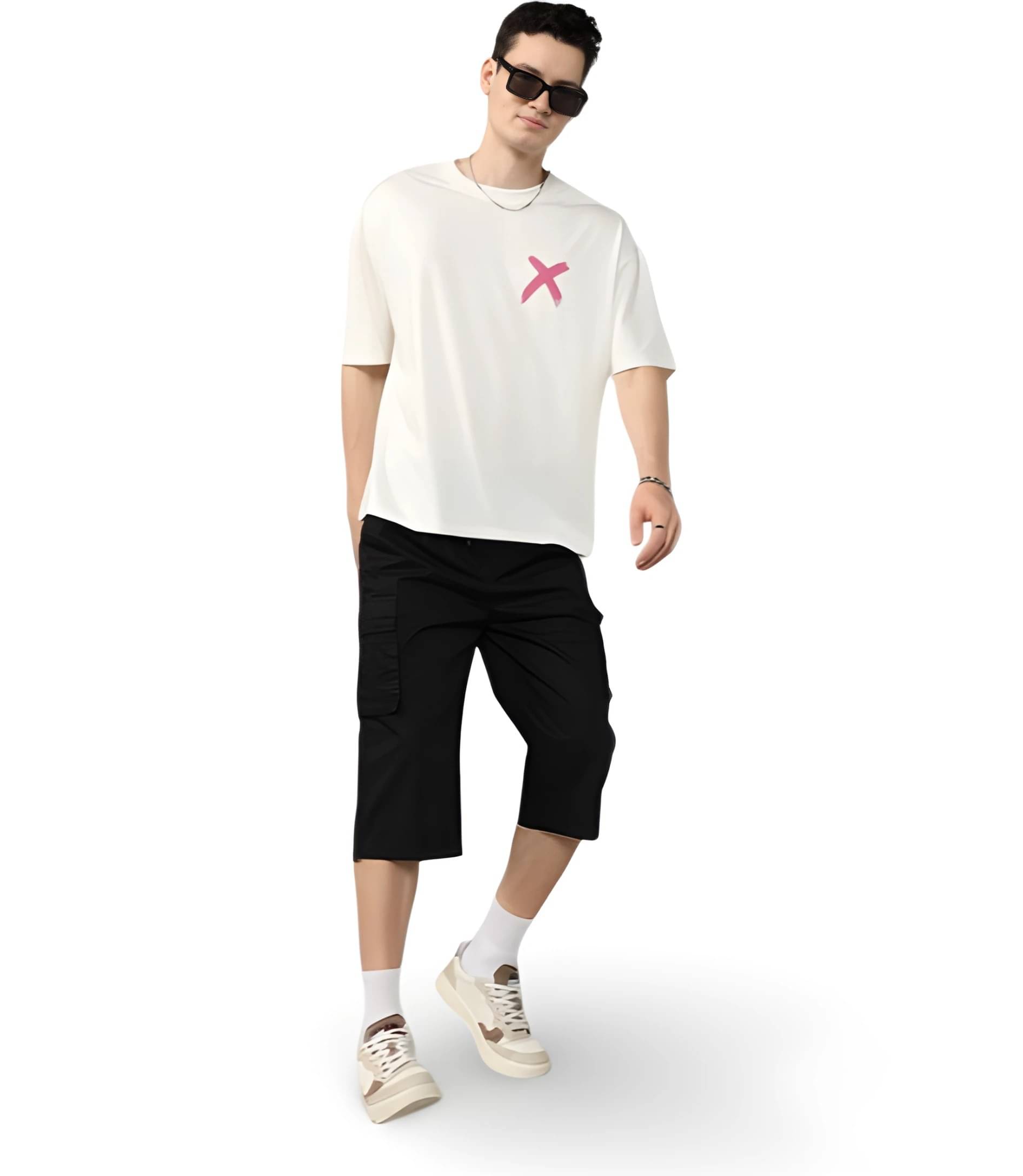    			Llpahri Black Cotton Men's Three-Fourths ( Pack of 1 )