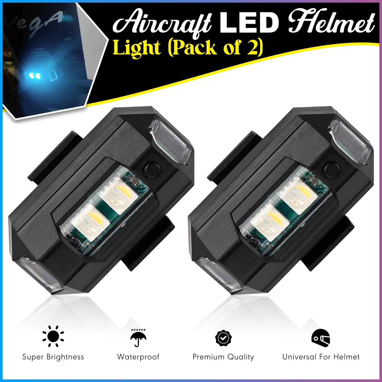 MIKANIX LED Strobe Light For All Bike Make ( Pack of 2 ) MIKANIX LED Strobe Light For All Bike Make ( Pack of 2 )