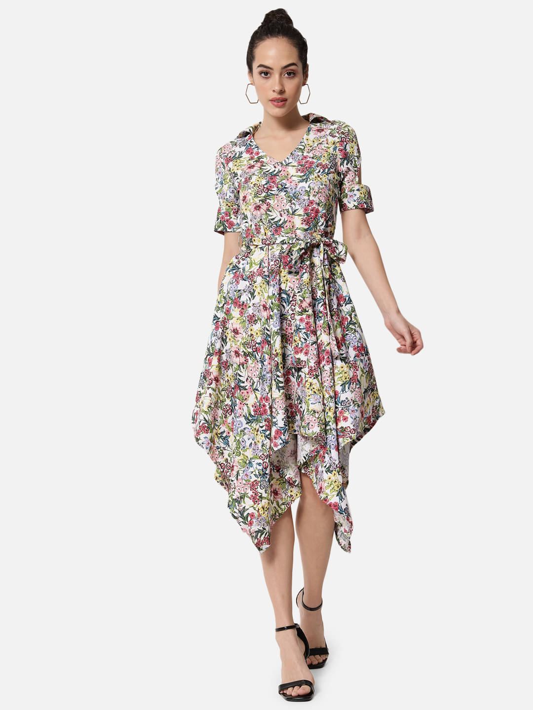     			OTIRA Women's Crepe Printed A-line Dress ( Multicolor )