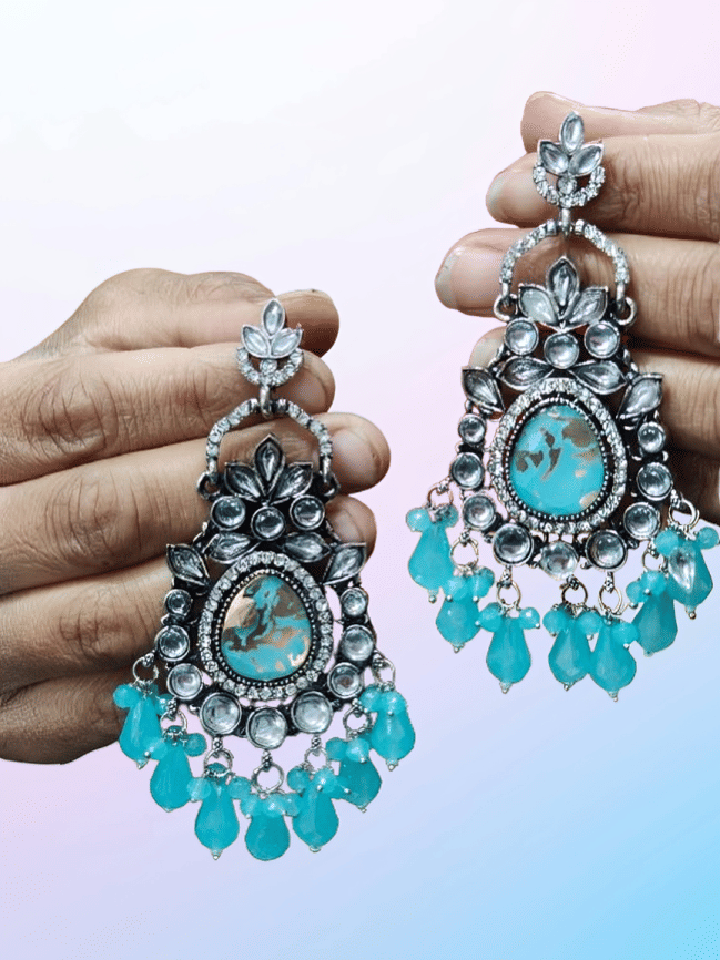     			Opus Gems Light Blue Chandelier Earrings ( Pack of 1 )