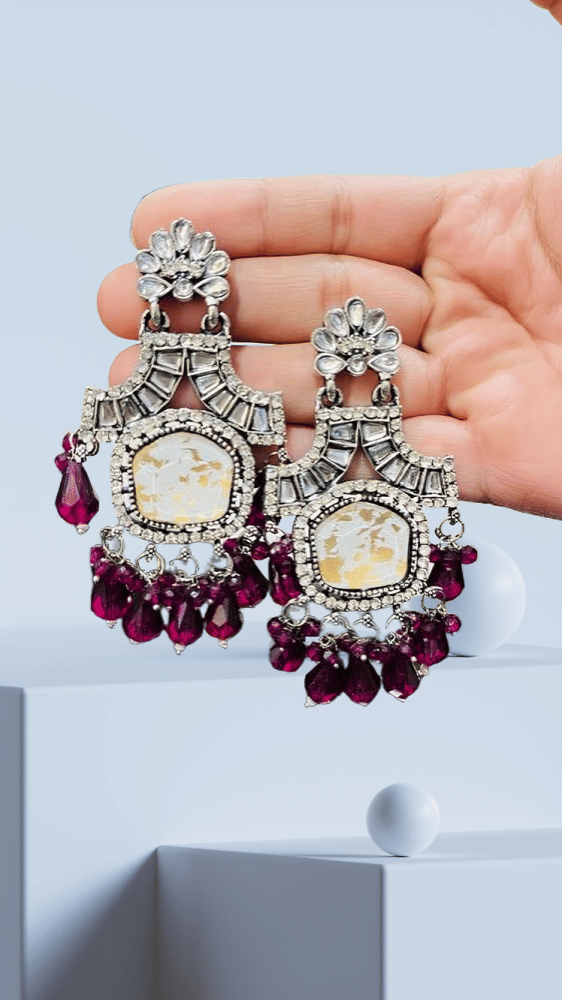     			Opus Gems Purple Chandelier Earrings ( Pack of 1 )