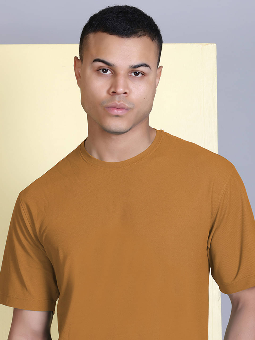 Promount Men Polyester Regular Fit Solid T-Shirt ( Rust ) Promount Men Polyester Regular Fit Solid T-Shirt ( Rust )