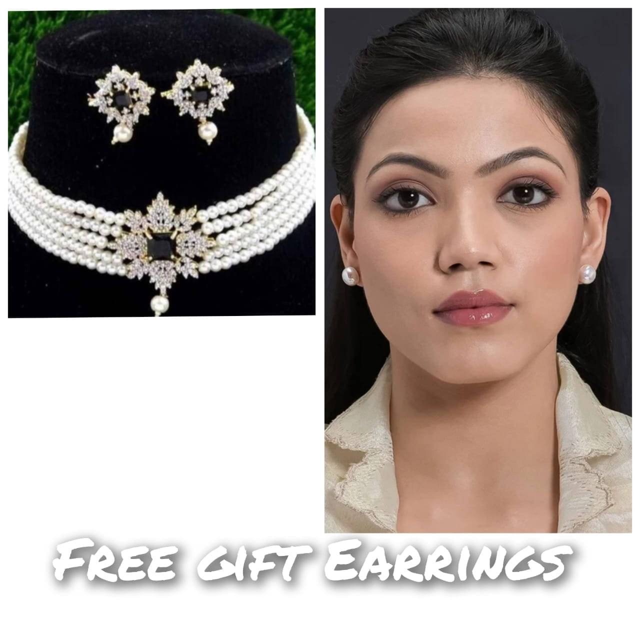     			Ridhi Sidhi Collection Blue Alloy Necklace Set ( Pack of 1 )