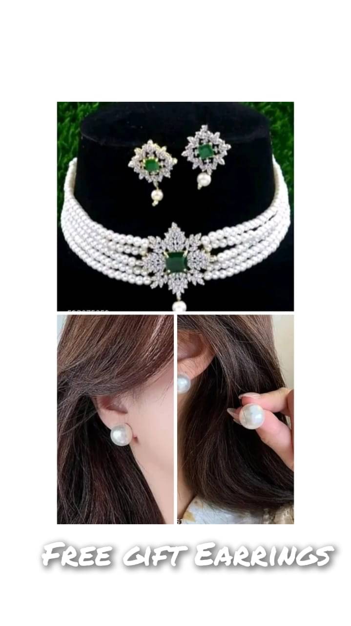     			Ridhi Sidhi Collection Green Alloy Necklace Set ( Pack of 1 )