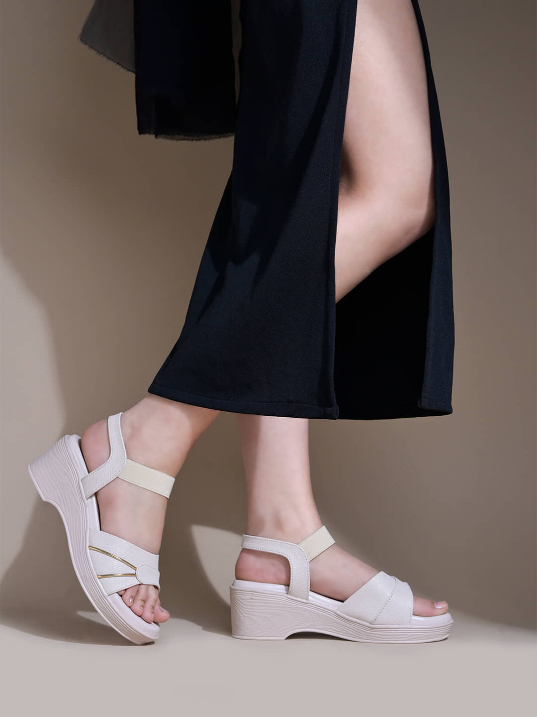Shoetopia Cream Women's Sandal Heels - Heels | Buy online on ZillyBuy