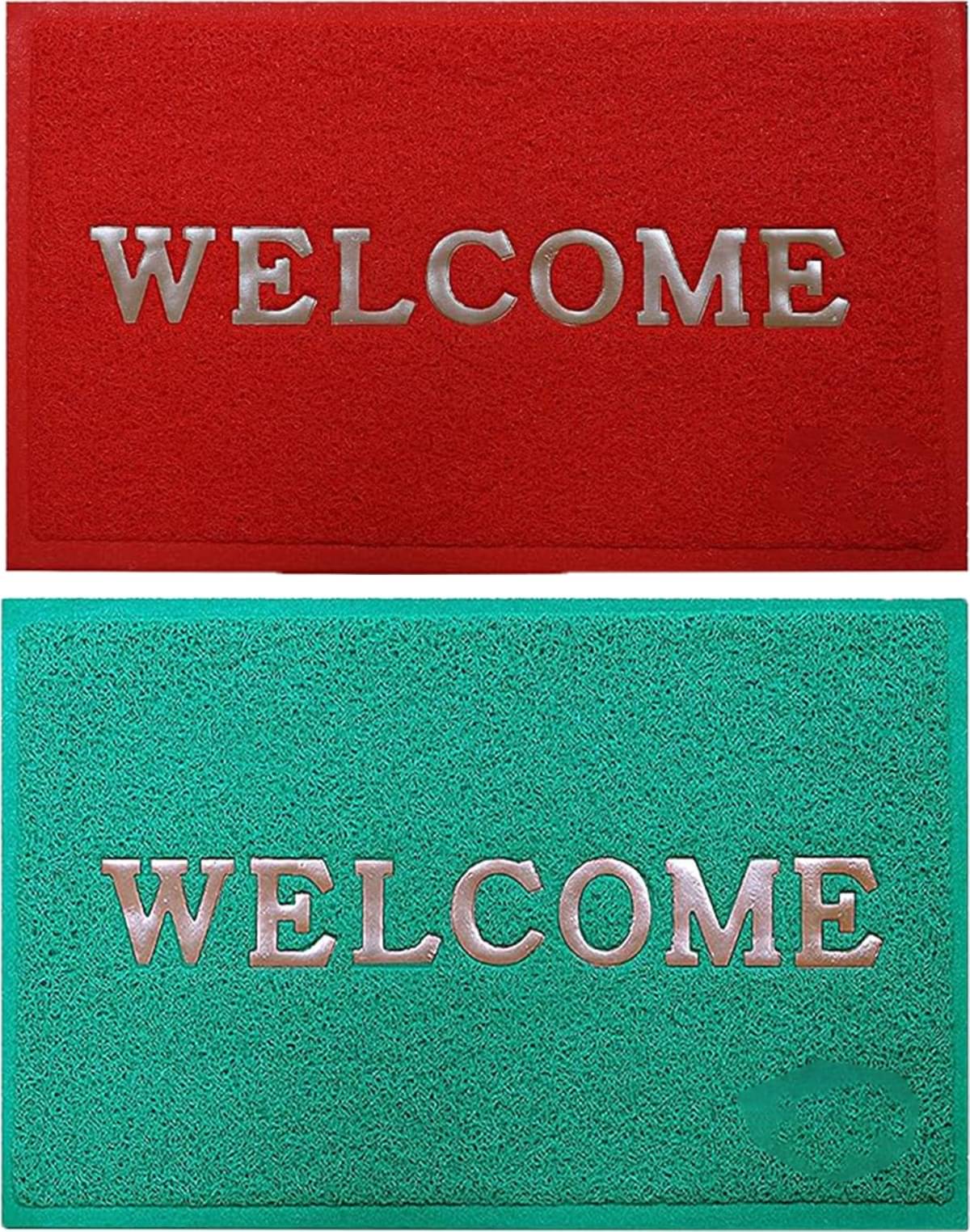TAARAENTERPRIS Set of 2 Anti-skid Polypropylene Door Mat ( 60 X 40 cm ) Multi TAARAENTERPRIS Set of 2 Anti-skid Polypropylene Door Mat ( 60 X 40 cm ) Multi