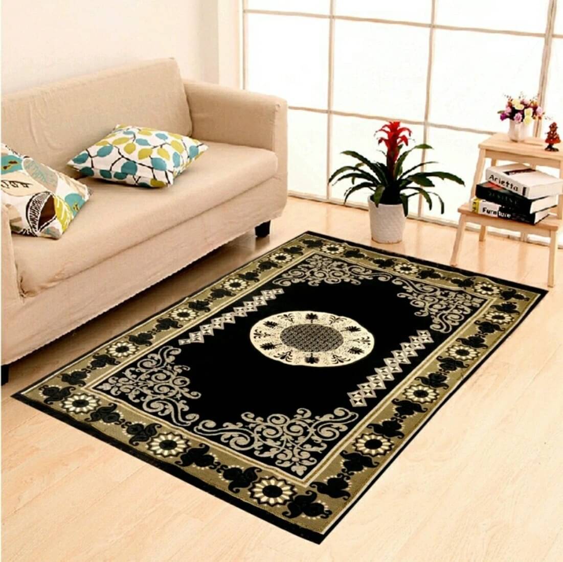     			The Fresh Livery Multi Cotton Carpet Floral 5x7 Ft