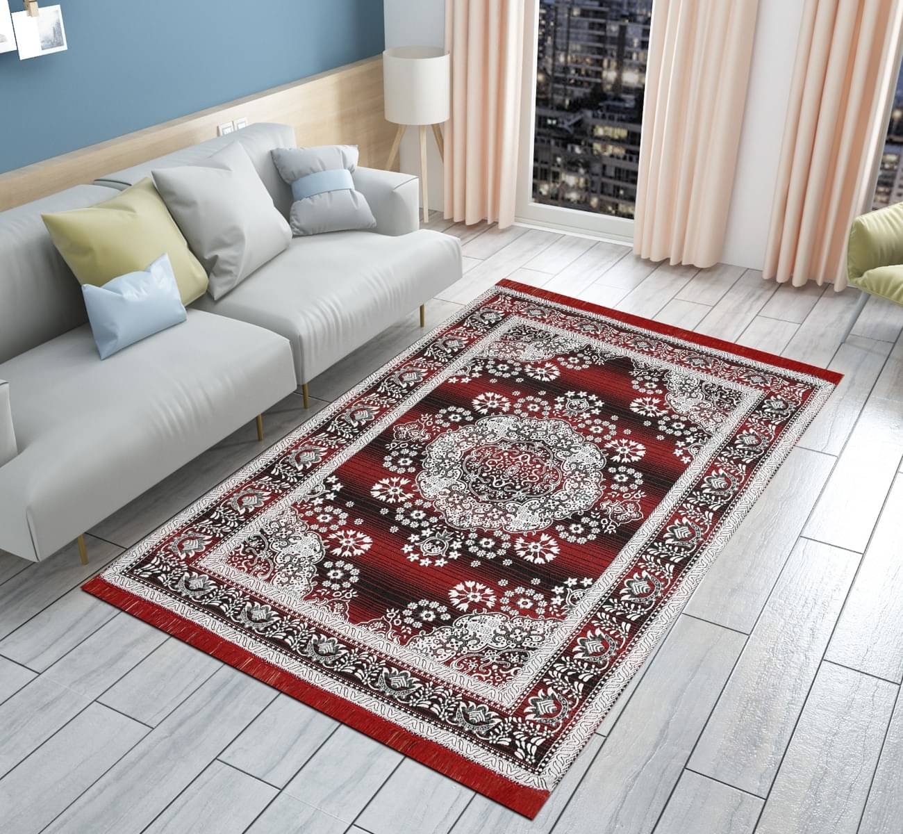     			The Fresh Livery Multi Cotton Carpet Floral 5x7 Ft