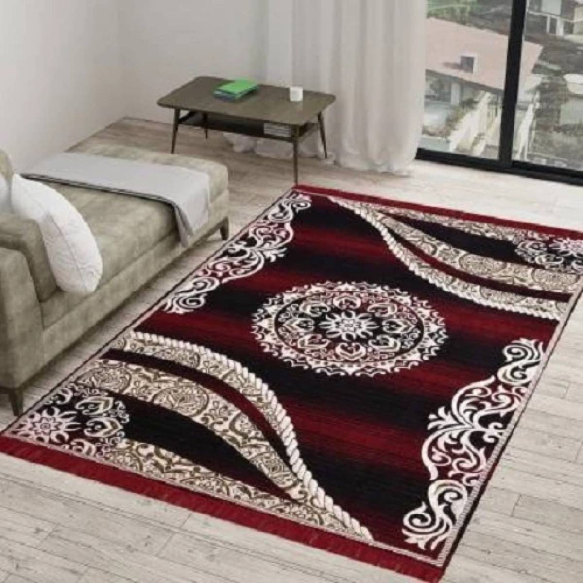     			The Fresh Livery Multi Cotton Carpet Floral 5x7 Ft