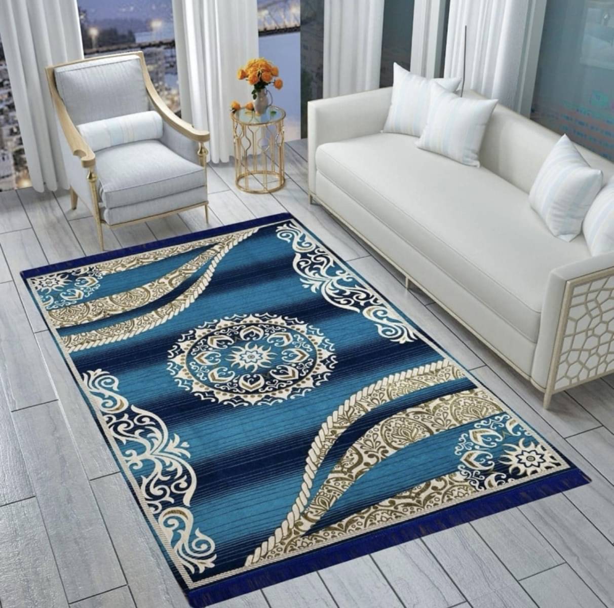     			The Fresh Livery Multi Cotton Carpet Ethnic 5x7 Ft