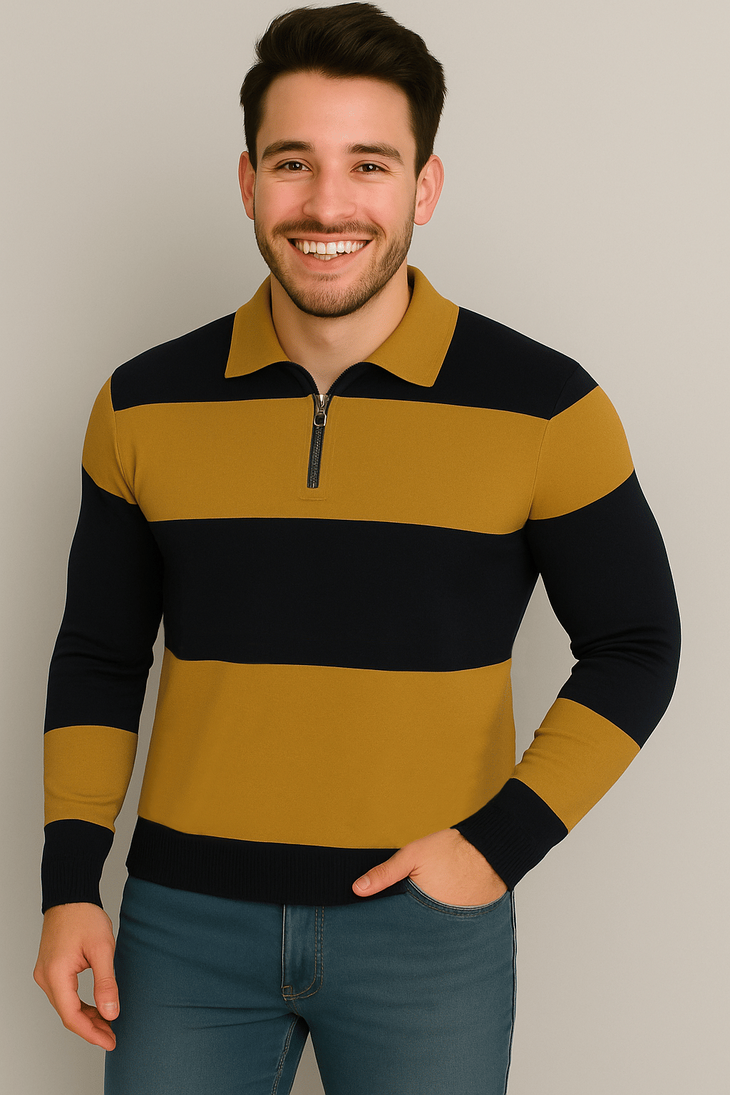 Try This Men Cotton Blend Regular Fit Colorblock Polo T Shirt ( Brown ) Try This Men Cotton Blend Regular Fit Colorblock Polo T Shirt ( Brown )