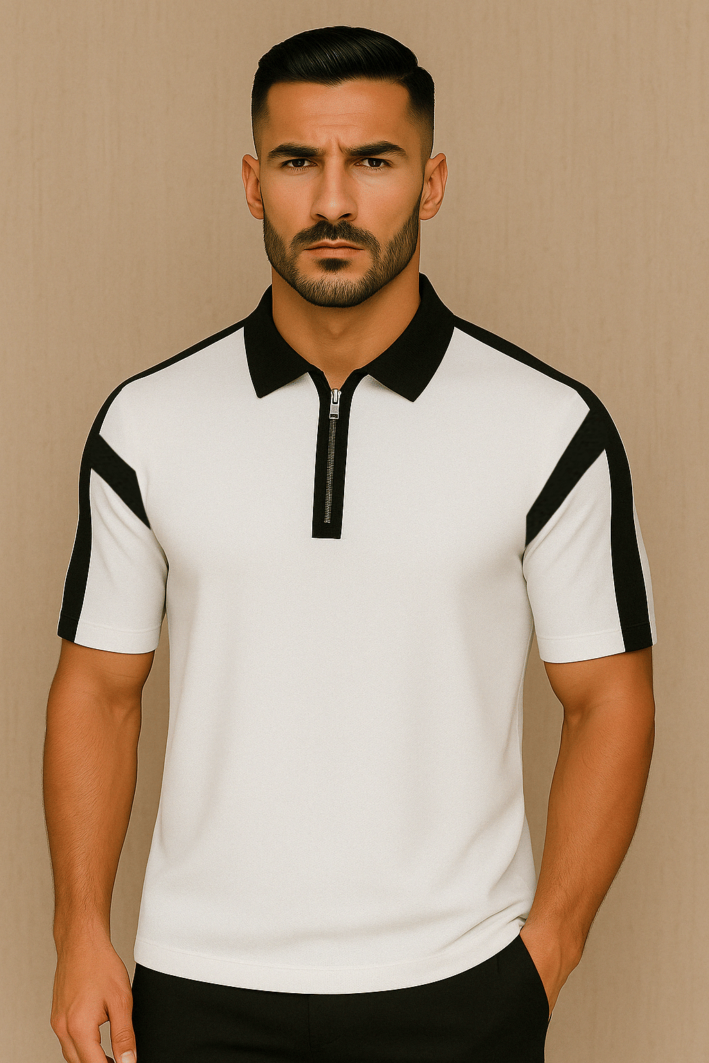 Try This Men Cotton Blend Regular Fit Colorblock Polo T Shirt ( White ) Try This Men Cotton Blend Regular Fit Colorblock Polo T Shirt ( White )
