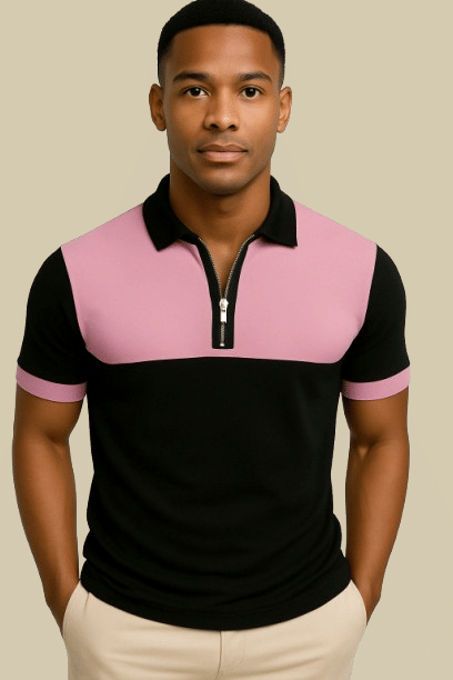 Try This Men Cotton Blend Regular Fit Colorblock Polo T Shirt ( Pink ) Try This Men Cotton Blend Regular Fit Colorblock Polo T Shirt ( Pink )