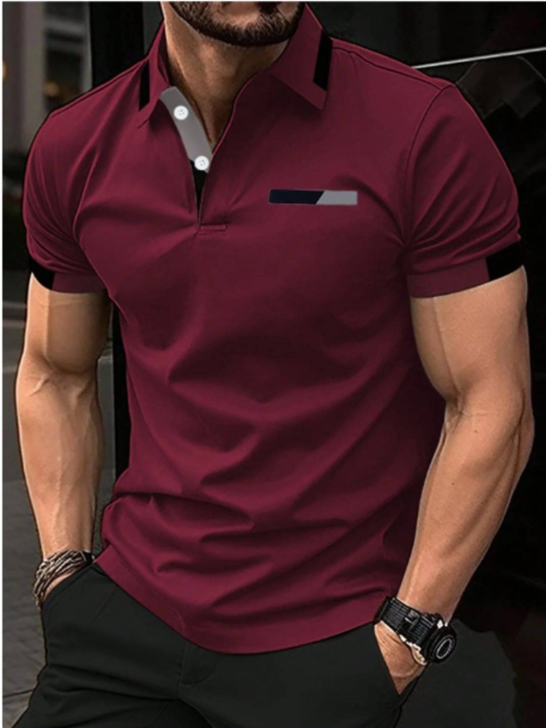 Vamsi Men Cotton Blend Regular Fit Solid Polo T Shirt ( Purple ) Vamsi Men Cotton Blend Regular Fit Solid Polo T Shirt ( Purple )