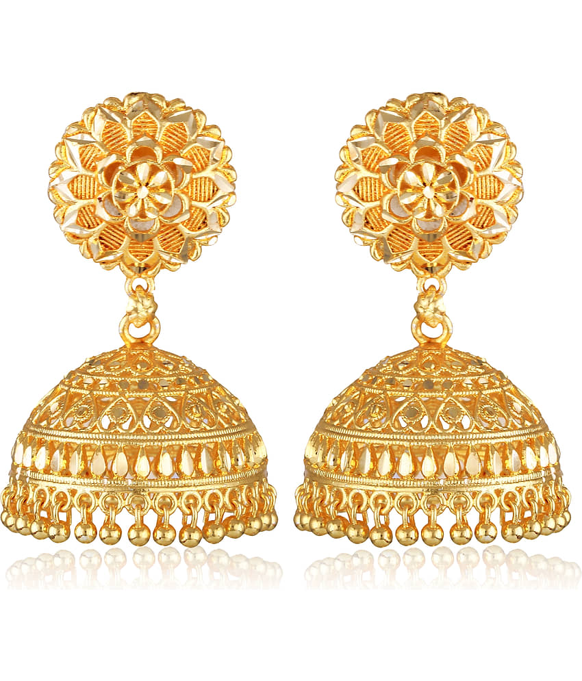 Vighnaharta Golden Jhumki Earrings ( Pack of 1 ) - Earrings | Buy online on ZillyBuy