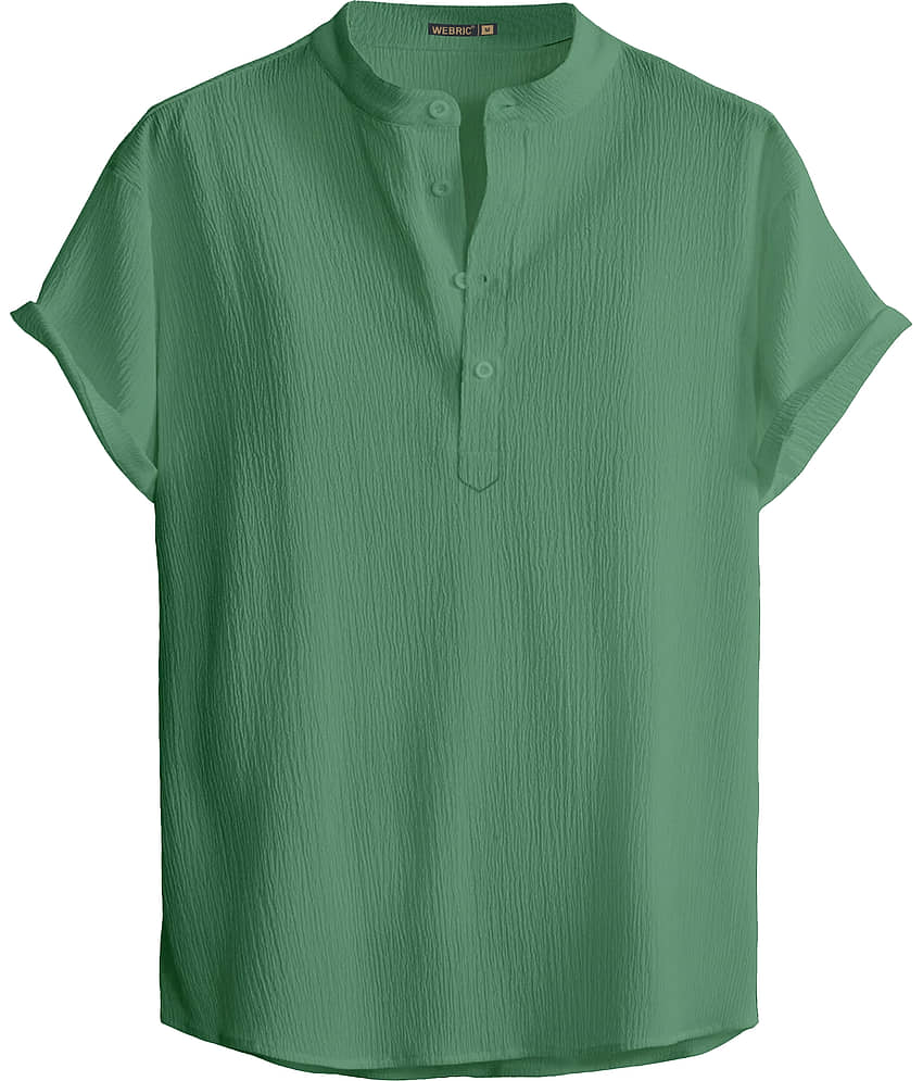 WEBRIC White Polyester Men's Shirt Style Kurta ( Pack of 1 ) - Kurtas & Kurta Sets | Buy online on ZillyBuy