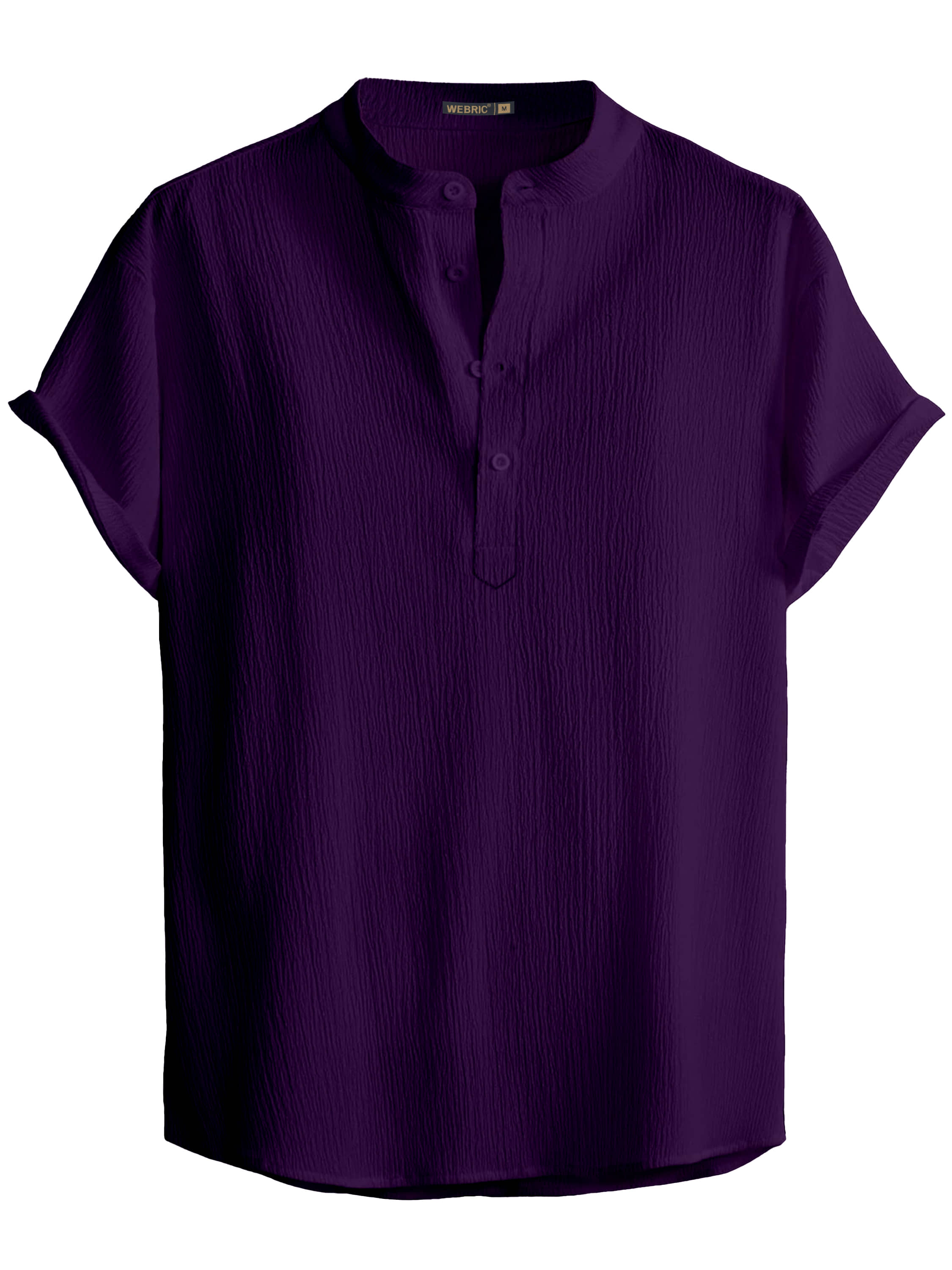 WEBRIC Polyester Plain Shirt Style Kurta For Men ( Purple ) - Kurtas & Kurta Sets | Buy online on ZillyBuy